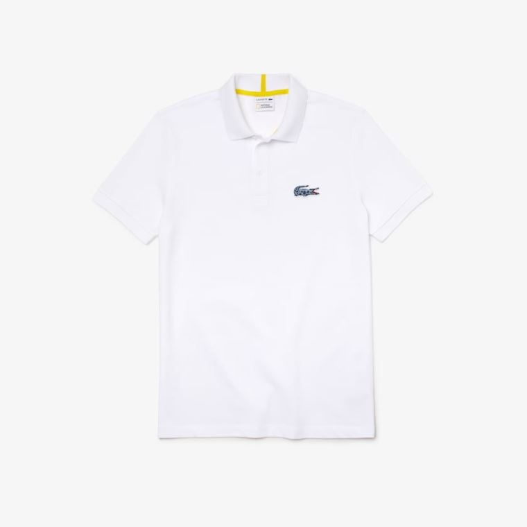 Lacoste x National Geographic Regular Fit Organic Pamuklu Polo Shirt Beyaz | tQ27kAIW