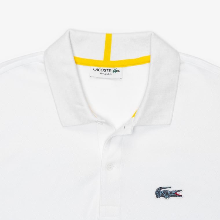 Lacoste x National Geographic Regular Fit Organic Pamuklu Polo Shirt Beyaz | tQ27kAIW