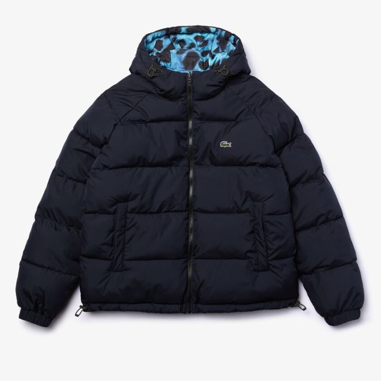 Lacoste x National Geographic Reversible Quilted Zip Jacket Beyaz Lacivert Mavi | 4fPc2Nnx